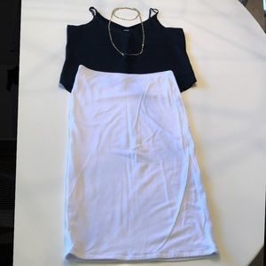 White knit tube skirt